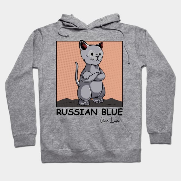 Russian Blue Cat Hoodie by Lumio Gifts